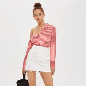Top shop MOTO White Denim Mini Skirt